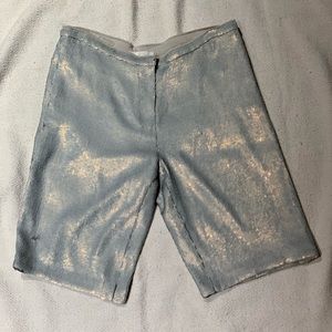 Brand new (no tags) grey sequin silk lined shorts